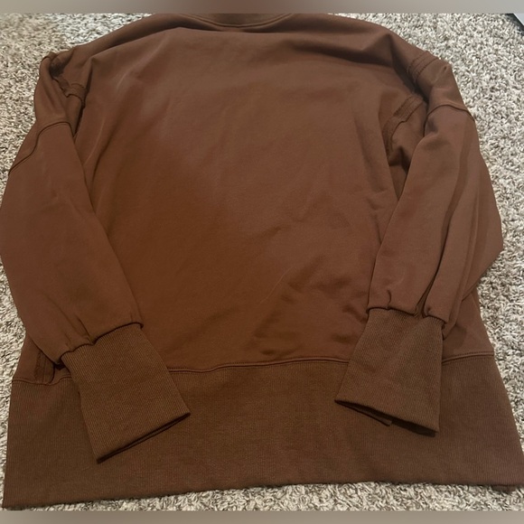 Lepunuo Brown Exposed Seam Crewneck Sweatshirt - Woman’s Size Large - Picture 2 of 6